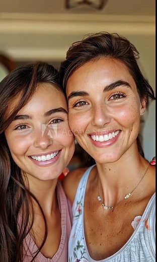 Two Beautiful Women Smiling Happily Together. featuring Women, smile, happy. This image represents various aspects like people, nature, and emotions.