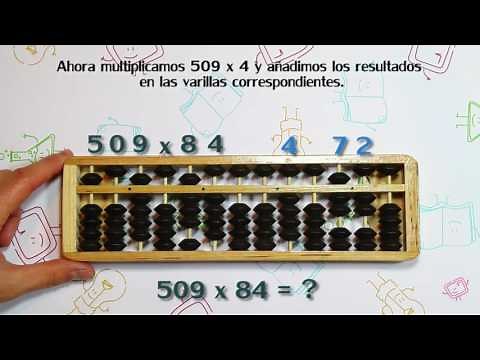 Multiplicar por varias cifras II. Tutorial ábaco Soroban. (Divertiaula)