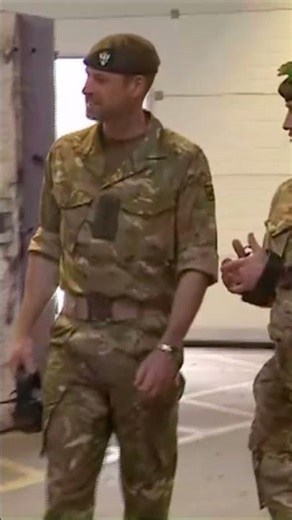 Prince William arrives with soldiers during latest visit to military barracks