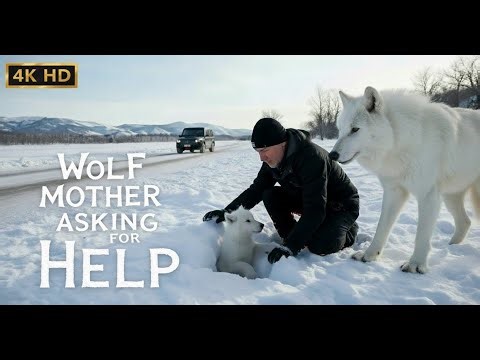 Snow Wolf Mom Risks Everything to Save Her Cub | Animals Documentary #wildliferescue #aivideo