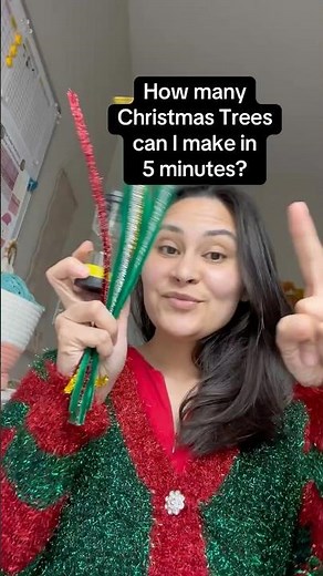 🎄 Making a Pipe Cleaner Christmas Tree - How Many Can I Make in 5 Minutes? Easy Christmas Craft