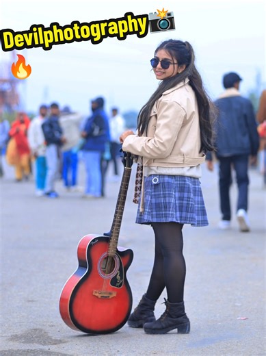 Girl's Guitar Pose Ideas Photoshoot