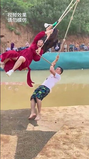 150. Flying with two-in-one move is cool! #WaterSwing #AmazingRopeSwing