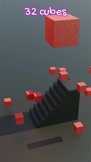 🧊⬇️ Cubes Falling on Steps | Satisfying Physics Animation | Relaxing 3D Loop