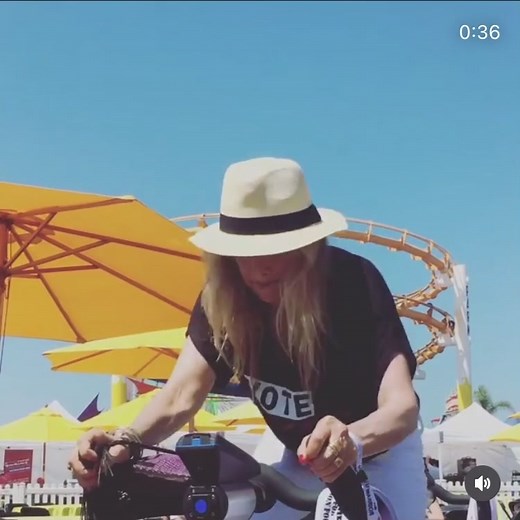 Rosanna Arquette at #pedalonthepier event in Santa Monica, California
