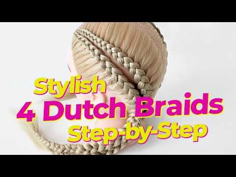 4 Dutch Braids Step-by-Step | Easy Everyday Braided Hairstyle