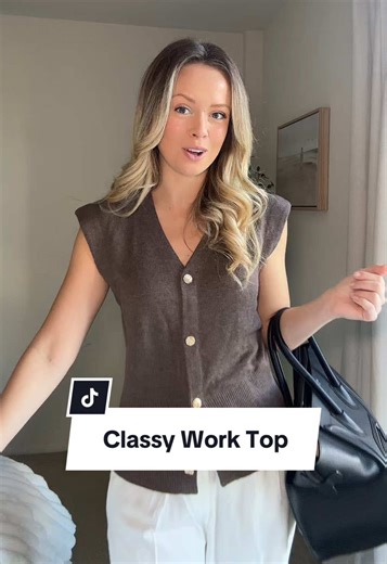The perfect business casual vest 🤎 #worktops #workoutfit #officeoutfits #corporatefashion #classyoutfit