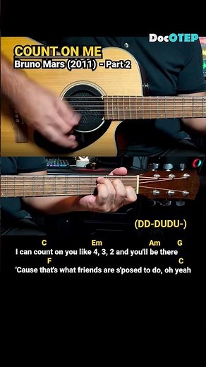 Count on Me - Bruno Mars (2011) Easy Guitar Chords Tutorial with Lyrics Part 2 SHORTS REELS
