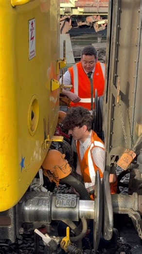 Class 25 25185 being coupled up to its train (the spa valley railway)