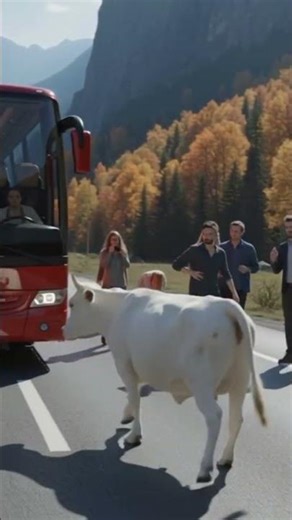 “Hero Cow Saves Bus Passengers Seconds Before Massive Landslide!”