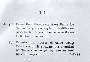 Question 4(a) Derive the diffusion equation. Using the diffus... | Filo