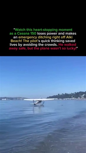 CRASH LANDING! Pilot Ditches Cessna 150 into the Ocean at Busy Beach!