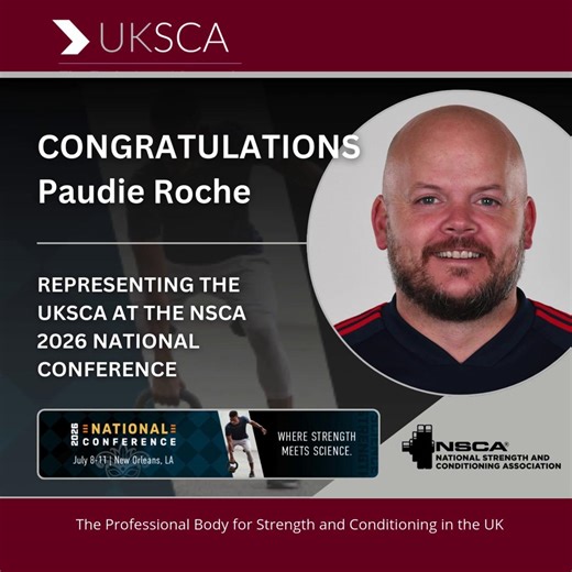 UKSCA on Instagram: "🎉 Congratulations Paudie Roche 🎉 We’re delighted to announce that Paudie Roche has been selected to represent the UKSCA as a speaker at the National Strength and Conditioning Association (NSCA) 2026 Annual Conference in New Orleans. Paudie became a UKSCA Accredited S&C Coach in 2013 and has been a committed member of our community ever since — attending around ten UKSCA Annual Conferences since his first in 2014, and most recently contributing as a leading speaker and pane