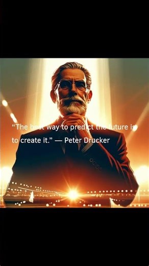 “The best way to predict the future is to create it.” — Peter Drucker