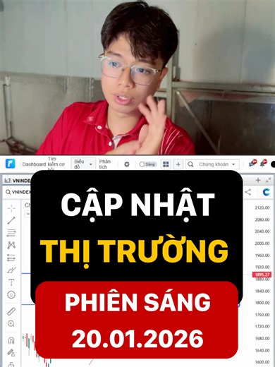 Cập nhật Thị trường Phiên sáng 20.01.2026: Rung lắc chờ vượt 1900 #chungkhoan #chungkhoanhomnay #nhandinhthitruong #phantichcophieu #nganhang #tcb #mbb #acb #vcb #bank #dautucong #batdongsan #thep #ctg #hpg #dig #dxg #ceo #stb #pdr