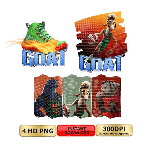 GOAT Movie PNG Clipart Bundle, Greatest of All Time Basketball Goat Sublimation, Transparent Background, Instant Download, Kids Birthday - Etsy