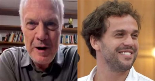Pedro Bial surge ao vivo na Globo e surpreende o filho: 'Olha a responsa'