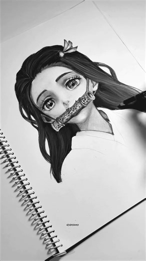 Can I get 100 Likes For this artwork ✏️🤍#shorts #nezuko #fanart