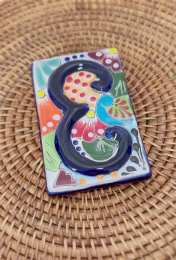 Talavera House Number Tile – Handmade Mexican Ceramic Address Sign – Unique Outdoor Gift – Talavera Number Tiles – Qty. 1 - Etsy