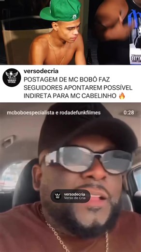 🔥 VÍDEO DE MC BOBÔ LEVANTA SUSPEITA DE INDIRETA PARA MC CABELINHO Após alguns DJs que já trabalharam com MC Cabelinho exporem situações envolvendo o artista nas redes sociais, MC Bobô — um dos organizadores da Roda de Funk e também um dos primeiros a dar oportunidade ao cantor no início da carreira — publicou um vídeo que rapidamente chamou a atenção do público. A fala repercutiu entre internautas, e muitos seguidores passaram a apontar o trecho como uma possível indireta para Cabelinho, o que 