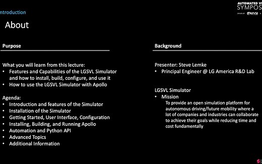 视频教程: 手把手教你如何使用LGSVL与百度Apollo进行联合仿真测试