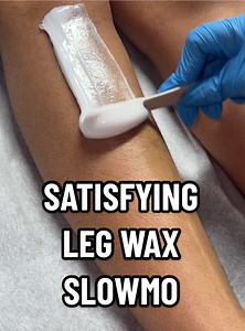Lower leg wax with Gummy Marshmallow Wax by Melt Wax Brand #fyp #wax #trending #satisfying #meltwaxbrand #foryoupage #legwax #slowmo #fblifestyle #reelsfacebook | Waxing Queen