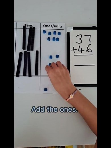 Adding 2 digit numbers using Base 10 #shorts #maths4kids #maths #addition