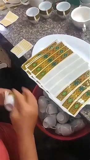 Hand Decal Printing for Custom Cup & Saucer | Ceramic Factory Production