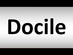 How to Pronounce Docile
