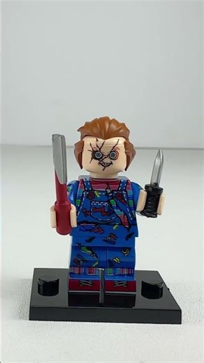 Wanna Play? 🤡🔪 Chucky Minifigure Build | Horror Lego Bricks #fypyoutube