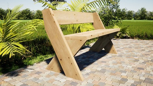 Leopold Bench Plans 51x24 in - DIY Outdoor Bench With Backrest - Etsy