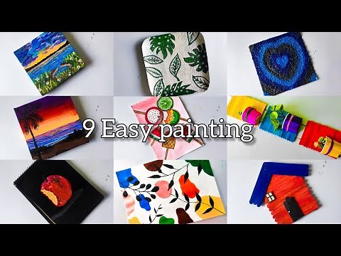 9 Easy Painting Ideas for Beginners | Step-by-Step Tutorial | Art by sanjida
