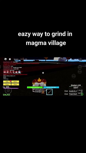 Easy Way to Grind in Magma Village with Magma Fruit