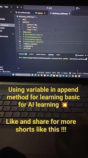 variable using in python for learning AI !!!! #future #coding #machinelearning #algorithmdesign