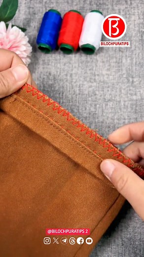 1.6M views · 6.7K reactions | I shortened my pants at home because they were too long Slow Verision Full Video Tutorial Episode 154 Follow My Page Facebook : Bilochpuratips 2 Diy . . . . . . #bilochpuratips2diy #bilochpuratips #needlework #sewing #fblifestyle #reels . | Bilochpuratips 2 Diy | Facebook