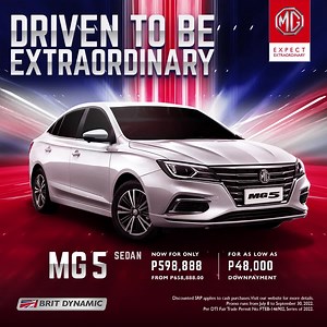 Go big and drive extraordinary with the stylish MG 5 sedan! Get yours today for as low as P48,000 Down Payment! | MG Philippines