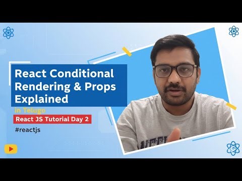 React Conditional Rendering & Props Explained in Telugu | React JS Tutorial Day 2 #reactjs
