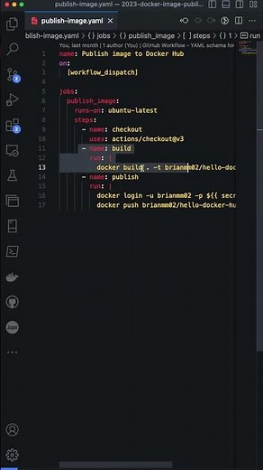 GitHub Actions ➡️ Docker Hub in 60 seconds • #shorts #docker #github #devops