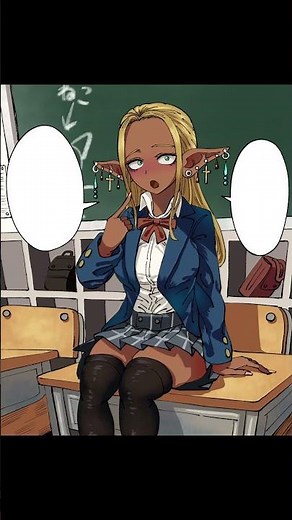 Dirty-blonde haired gyaru elf gets mistaken for a dark elf. #anime #animememes #fyp #shortsfeed