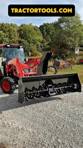 Using A Skid Steer Snowblower On A Tractor! #farming #tractor #heavyequipment #genius #snowremoval Order from http://www.tractortools.com | Good Works Tractors