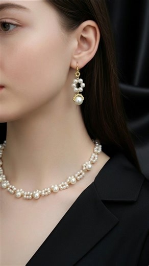 Diy Beaded Pearl Necklace Making | Easy DIY Jewelry #shorts #tranding #viral #diyjewelry