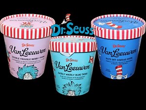 Dr. Seuss Van Leeuwen Double Trouble Berry Thing, Swirly Whirly Blue Thing, Hats Off Sundae Swirl