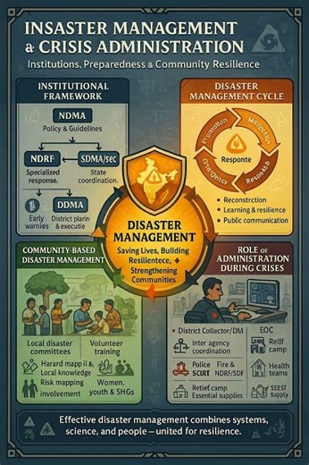 Disaster Management Explained in 45 Seconds | NDMA, NDRF, DM Cycle & CBDM | UPSC GS-III
