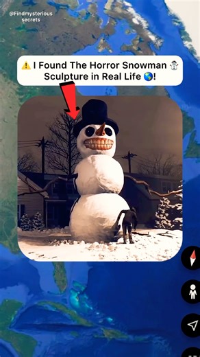 ⚠️ I Found Very Horror Giant Snowman ⛄️ On Google Earth 🌎! #shorts #findmysterioussecrets