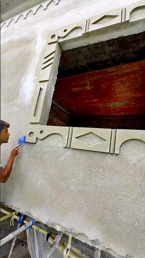 Window Outside Plaster Design 👌 👍. #vairalshort #plaster #walldesign.
