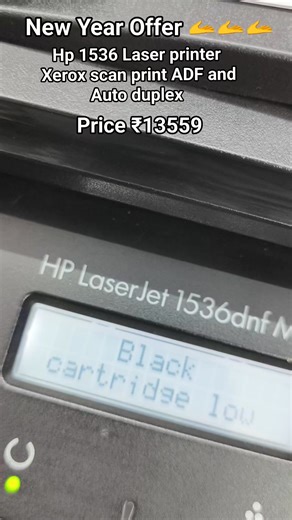 Sabari on Instagram: "🖨️ *HP LaserJet Pro M1536dnf – Key Specs* ✅ *Functions:* - *Print, Copy, Scan, Fax* - *Automatic Duplex Printing* - *Wired Networking (Ethernet)* - *No Wi-Fi* --- 🖨️ *Printing* - *Print Speed:* Up to *26 ppm* (A4) - *First Page Out:* ~8.5 seconds - *Print Resolution:* Up to *1200 × 1200 dpi* - *Duplex Printing:* *Automatic* - *Monthly Duty Cycle:* Up to *8,000 pages* - *Recommended Volume:* 500–2,000 pages/month --- 📠 *Copy* - *Copy Speed:* Up to 26 cpm - *Resolution:* 6