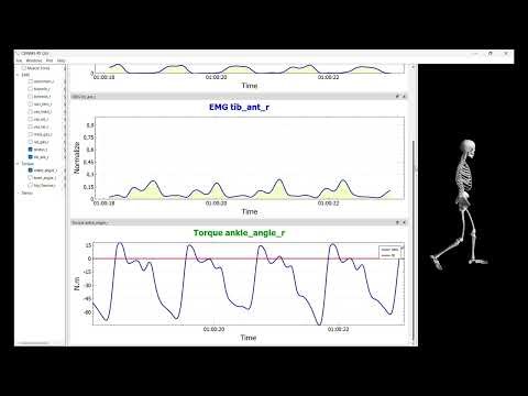Real-time muscle-driven simulation of human locomotion driven by EMG signals with CEINMS-RT