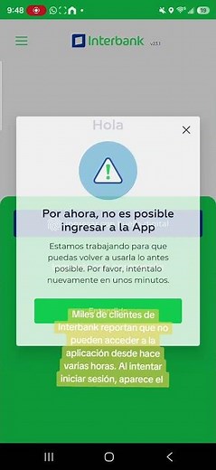 Chaos at Interbank! App has been down for hours and users can't log in