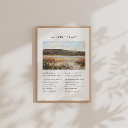 Amazing Grace Hymn Print, Vintage Christian Wall Art (digital Download) - Etsy Australia