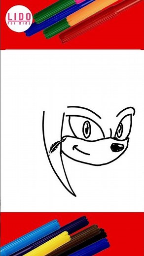 Knuckles the Echidna from sonic the hedgehog, How to draw simple and easy to follow #Lidoartwork